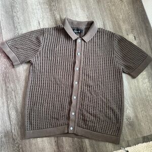PACSUN Knit Button-Up Polo Shirt | Size Small